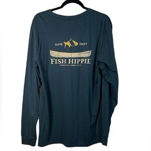 Fish Hippie Men's Slow‎ Drift Long Sleeve Tee Blue/Teal Size Large NEW/ NWT